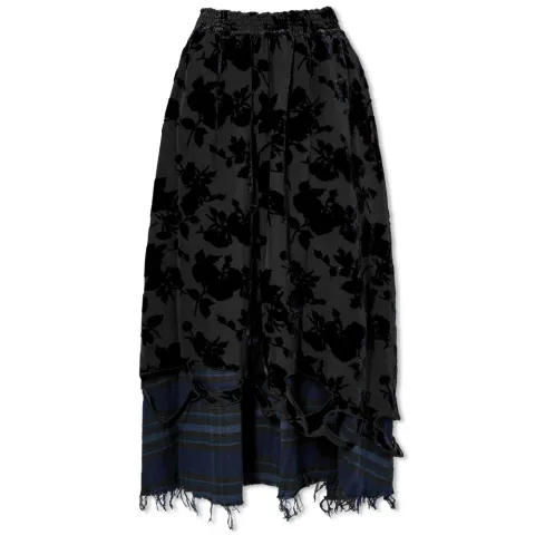 Double Layer Midi Skirt In Burn Out