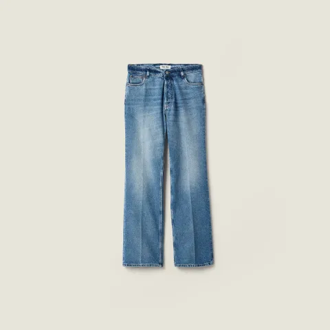 Washed denim jeans