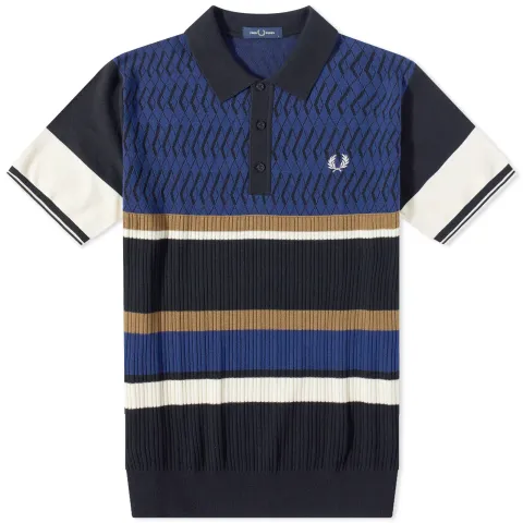 Argyle Panel Knitted Polo