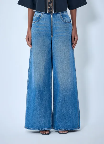 Wide-Leg Denim Jeans