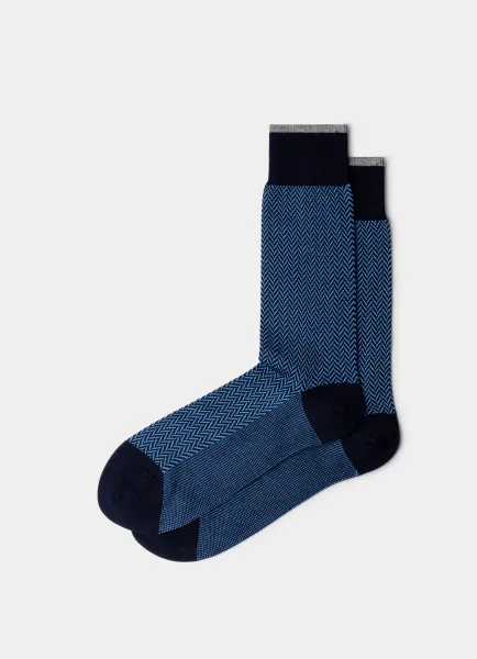 Mercerised Cotton Herringbone Socks