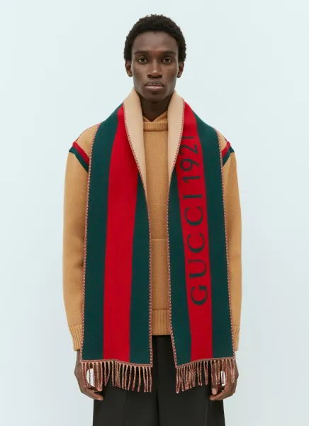 Web Jacquard Wool Scarf