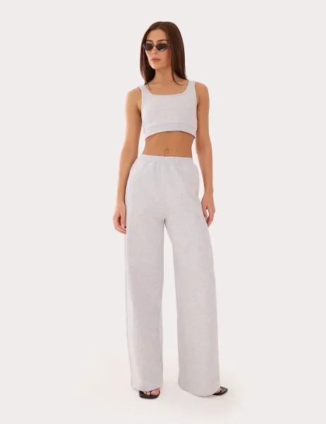 Cotton Rich Elasticated Waist Trousers Light Grey