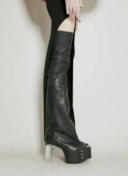 Flared Platform High Boots