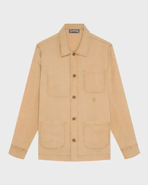 Vilebrequin Men Mineral Dye Linen Overshirt