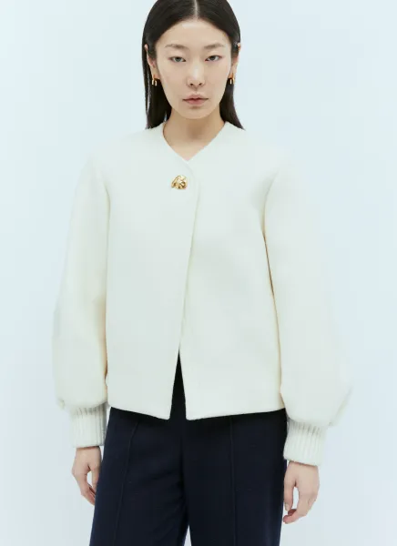 Collarless Fitted Jacket