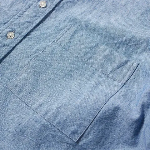 Band Collar Chambray Shirt