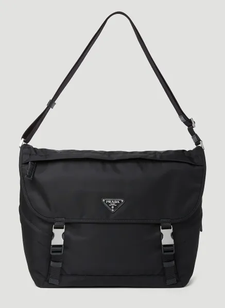 Logo Plaque Messenger Crossbody Bag