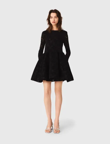 Flared velvet short dress