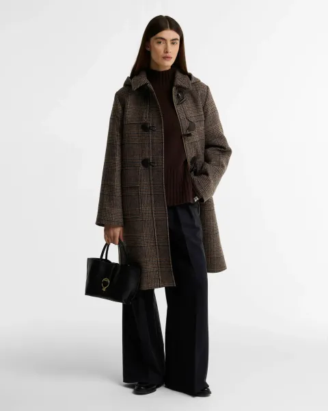 Melody Check Wool Duffle Coat