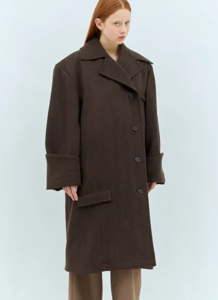 Turn-Up Cuffs Oversized Coat