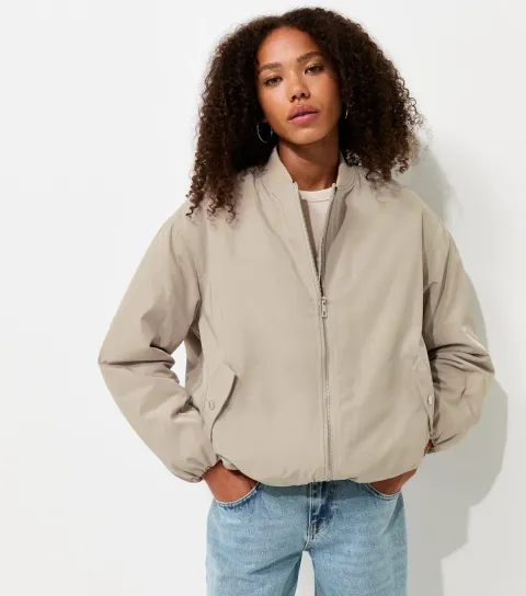 Women's Stone Longline Padded Bomber Jacket