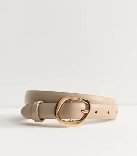Mink Faux Leather Hammered Buckle Belt Vegan
