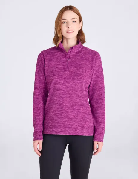 Mountain Warehouse Snowdon Mélange Half Zip Fleece Sweatshirt Plum
