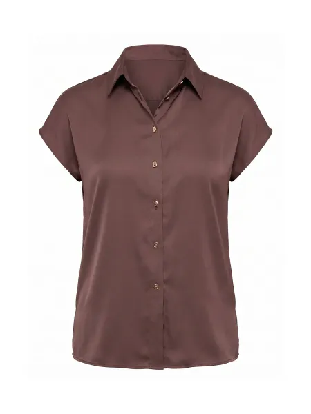 Forever New Nelly Grown-On Sleeve Shirt - Chocolate Brownie
