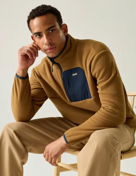 Regatta Frankie Funnel Neck Half Zip Fleece Brown