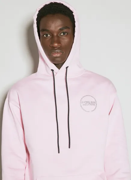 Hooded Sweatshirt With Diamante Logo Motifs