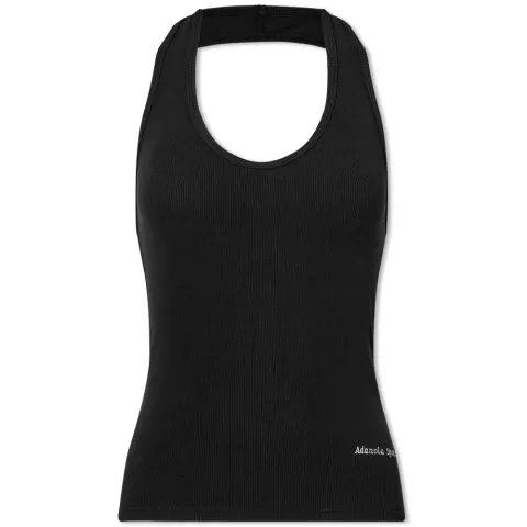 Tennis Collection Ribbed Halter Neck