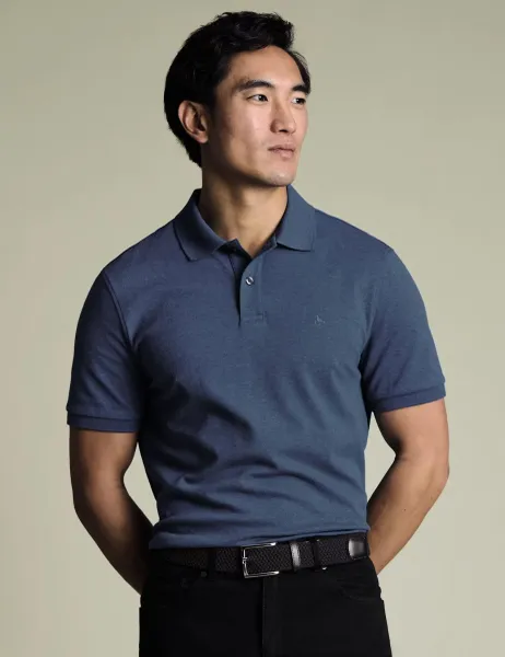Charles Tyrwhitt Cotton Rich Pique Polo Shirt Indigo
