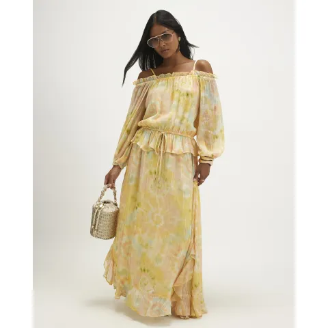 River Island Petite Metallic Tie Dye Maxi Dress