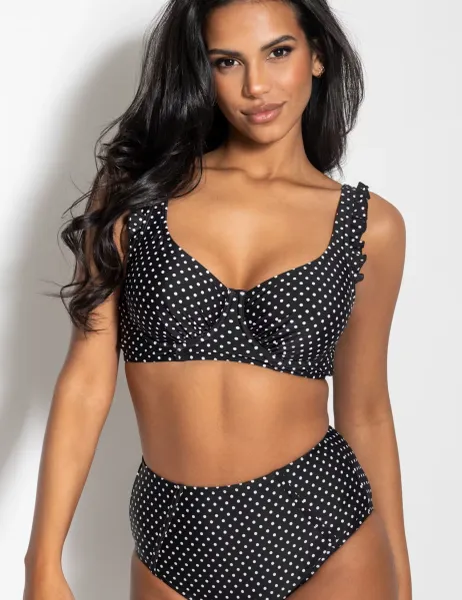 Pour Moi Sicily Polka Dot Wired Bikini Top White/Black