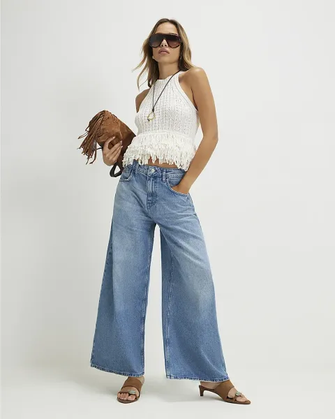 River Island Horseshoe Barrel Leg Jeans