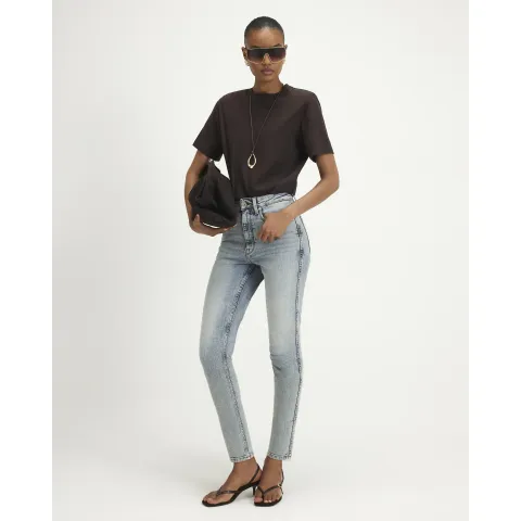 River Island Cropped Distressed Denim Cigarette Jeans