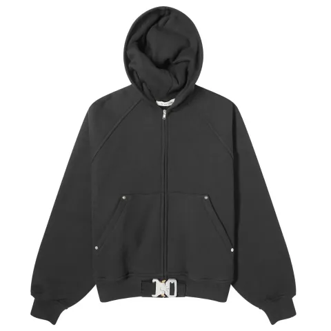Belted Buckle Zip Hoodie