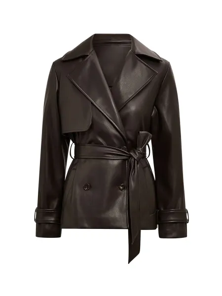 Forever New Payton Short Vegan Leather Trench Coat