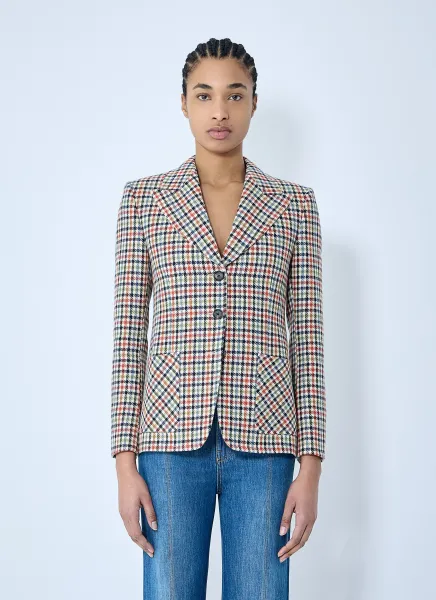 Tailored Check Wool Blazer