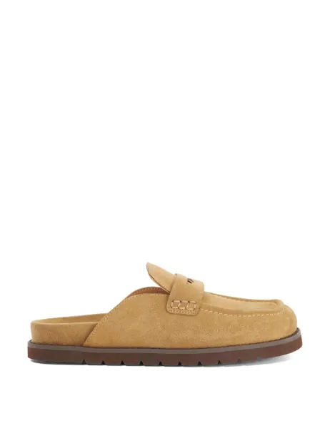 Dune London Suede Flat Mules Sand