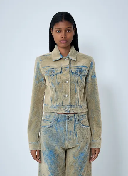 Flocked Denim Jacket