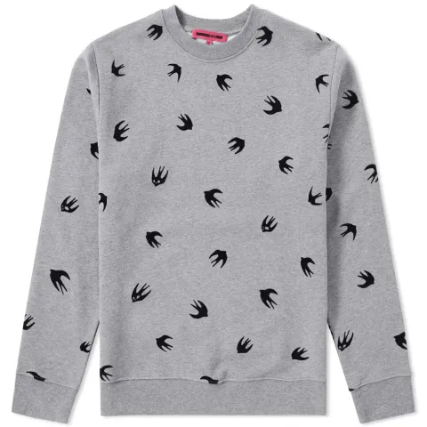 McQ by Alexander McQueen Flocked Swallow Crew Sweat