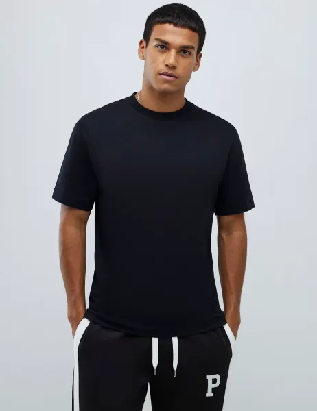 River Island Pure Cotton Crew Neck T-Shirt Black