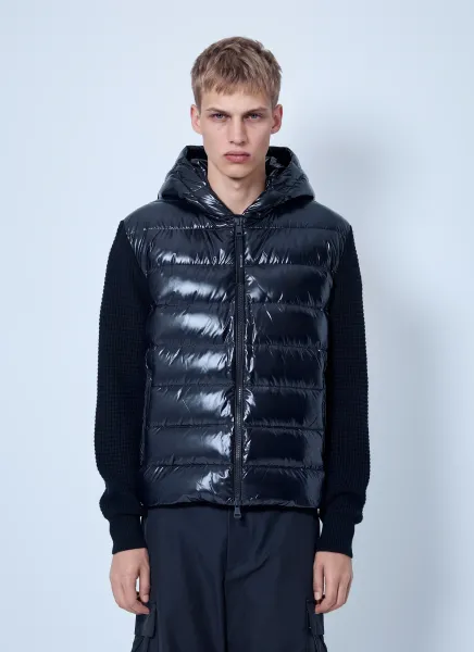 Moncler Cashmere & Wool Blend Padded Zip-Up Cardigan