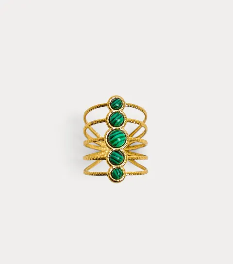 Gold Tone Adjustable Layered Ring