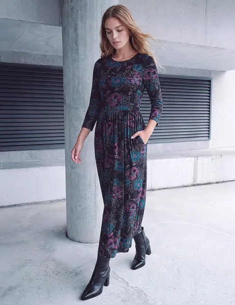 Roman Stretch Waist Midi Dress