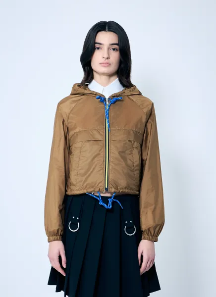 Re-Nylon Hooded Jacket With Contrast Trims