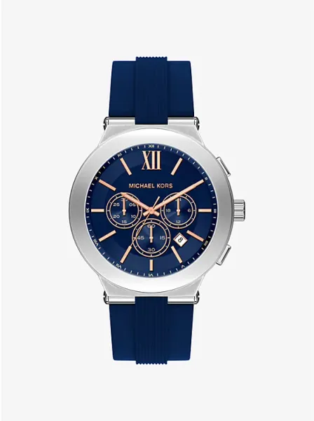 Oversized Billie Silver-Tone and Silicone Watch
