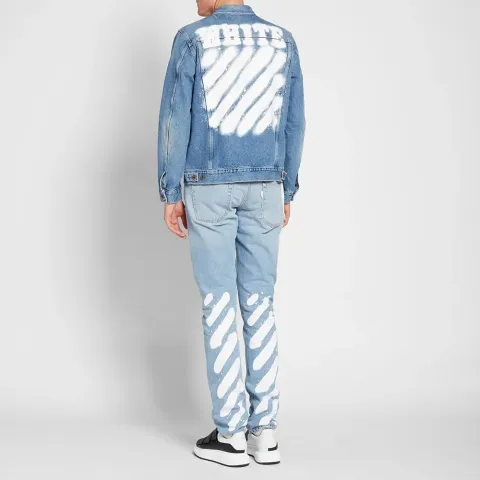 Sprayed Diagonals Denim Jacket