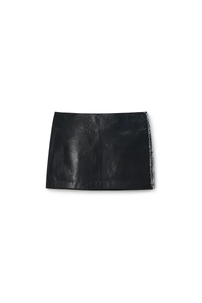 Low-Rise Miniskirt Leather