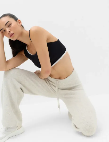 Goodmove Boucle High Waisted Wide Leg Joggers