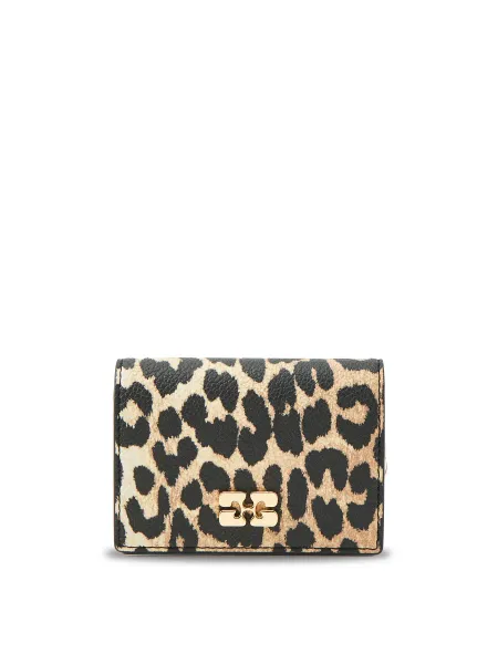 GANNI Leopard Print Card Holder With Flap