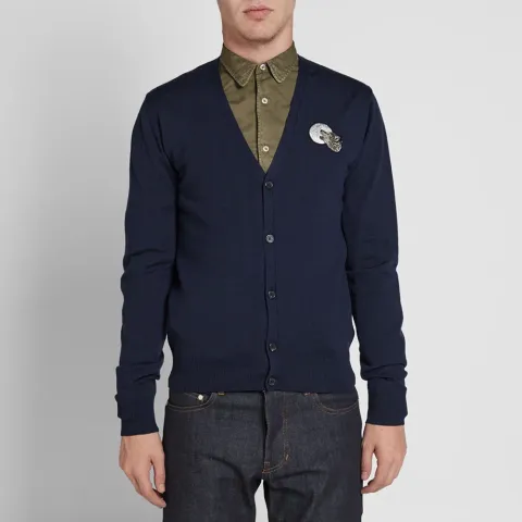 AMI Wolf Patch Cardigan