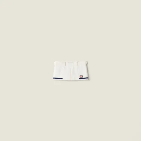 Bonded cotton piqué miniskirt