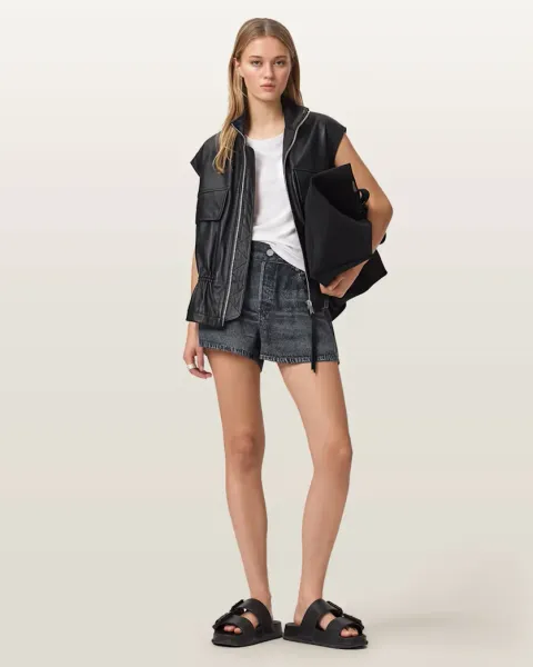 Tyler Wide Leg Illusion Of Denim Shorts