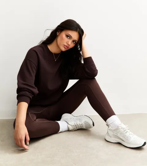 Women's Dark Brown Athleisure Leggings