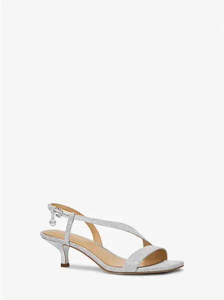 Jaida Glitter Chain Mesh Kitten Heel Sandal