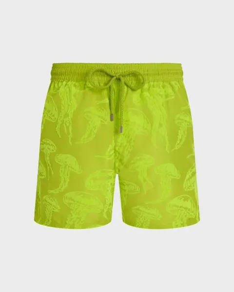 Vilebrequin Men Ultra-light And Packable Swim Shorts Flocked Jellyfish Dance