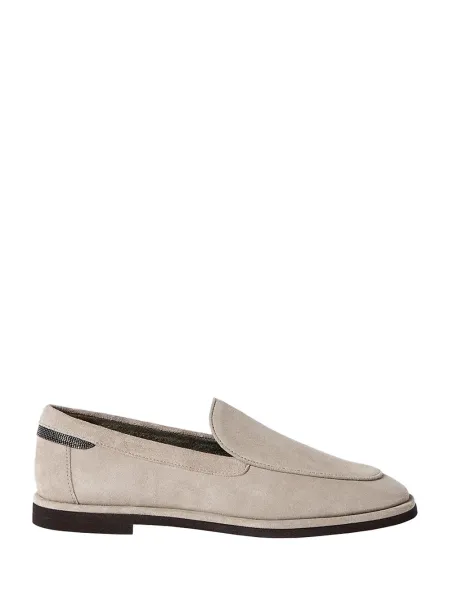 BRUNELLO CUCINELLI Suede Loafers L Grey